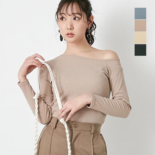 カットソー Tシャツ 春夏 アシンメトリー ワンショルダー オフショル リブ 無地 長袖 トップス レディース Sb R メンズファッション Styleblockmen 通販 Yahoo ショッピング