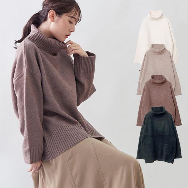 ニット セーター タートルネック ハイネック 秋 冬 白 黒 長袖 ブークレ トップス レディース Sb R メンズファッション Styleblockmen 通販 Yahoo ショッピング