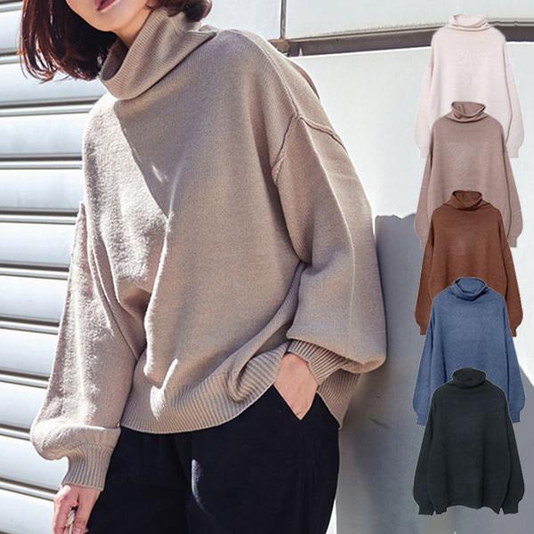 ニット セーター タートルネック 秋 冬 無地 黒 長袖 ルーズ ドロップショルダー ビッグ オーバーサイズ トップス レディース Sb R メンズファッション Styleblockmen 通販 Yahoo ショッピング