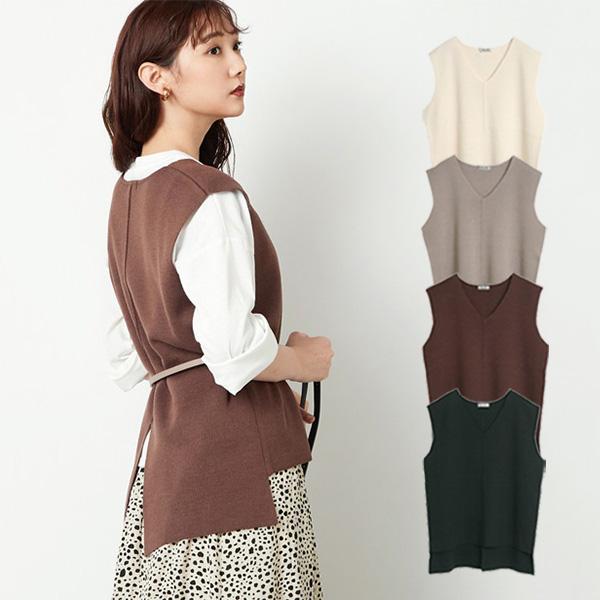 ベスト ニットベスト リブ スリット シーム ノースリーブ Vネック 無地 夏 レイヤード トップス レディース Sb R メンズファッション Styleblockmen 通販 Yahoo ショッピング