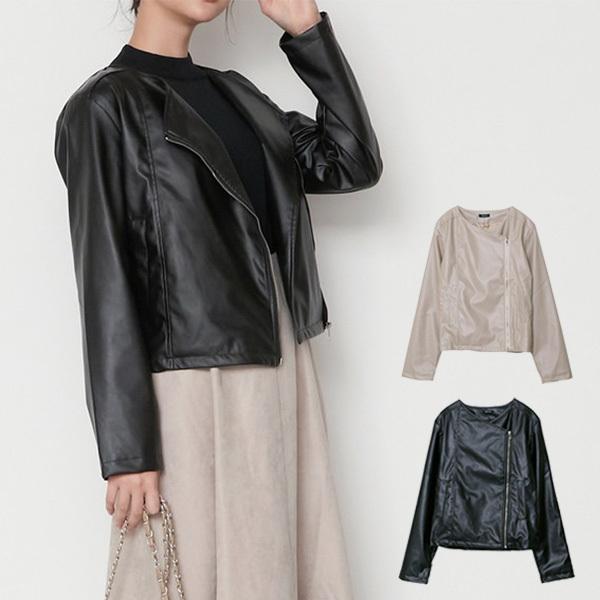 ライダース レザージャケット ノーカラー 秋 エコレザー Puレザー 合成皮革 長袖 無地 シンプル アウター ジャケット レディース セール 2818s Sb R メンズファッション Styleblockmen 通販 Yahoo ショッピング