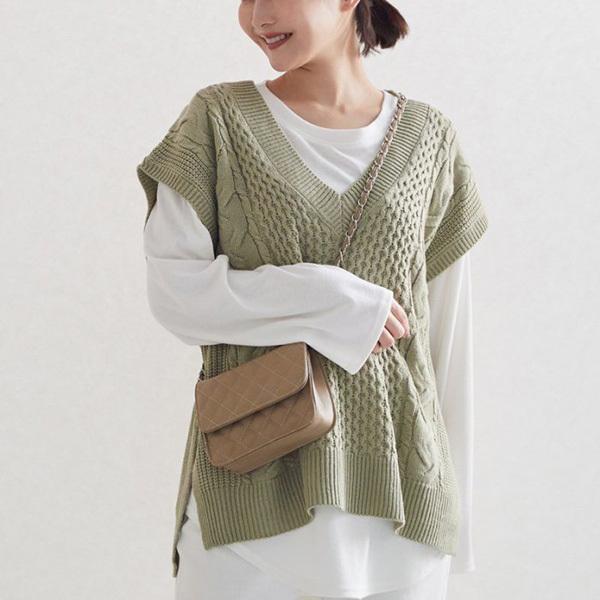 ニットベスト ベスト Vネック オーバーサイズ ビッグ ケーブル編み 無地 レイヤード オフィス 通勤 通学 春 韓国 トップス レディース Sb R メンズファッション Styleblockmen 通販 Yahoo ショッピング