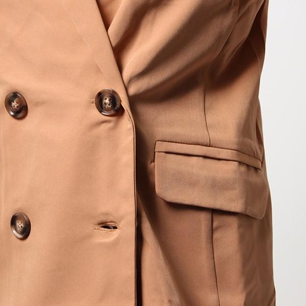 ブルブレストジャケット ダブルボタン テーラードジャケット 無地 長袖 とろみ素材 セットアップ カジュアル ライトアウター アウター レディース Sb R パーティードレス Style Block 通販 Yahoo ショッピング