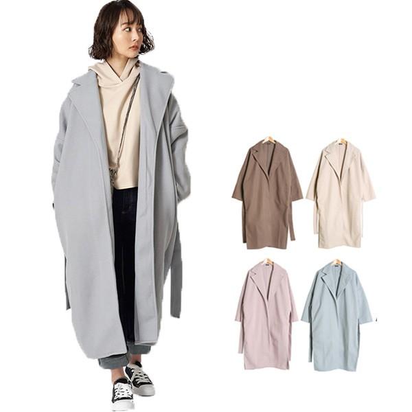コート 春夏 コート テーラード ガウンコート ロング ベルト付き メルトン 長袖 無地 アウター レディース Sb R Styleblock スタイルブロック 通販 Yahoo ショッピング