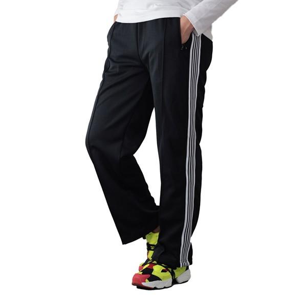 ラインパンツ ワイドパンツ メンズ コーデ 太め 黒 ジャージ トラックパンツ タック トラウザー センタープレス ロング イージー ウエストゴム ユニセックス Sb S メンズファッション Styleblockmen 通販 Yahoo ショッピング