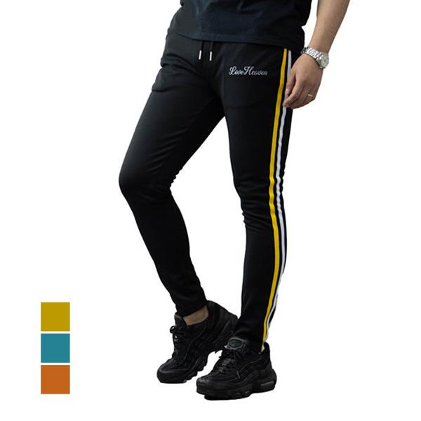 ジャージー メンズ スキニー イージー 韓国 下 おしゃれ 下のみ パンツ ロゴプリント 12分丈 ロング フルレングス トラックパンツ ライン スポーツ Sb S メンズファッション Styleblockmen 通販 Yahoo ショッピング