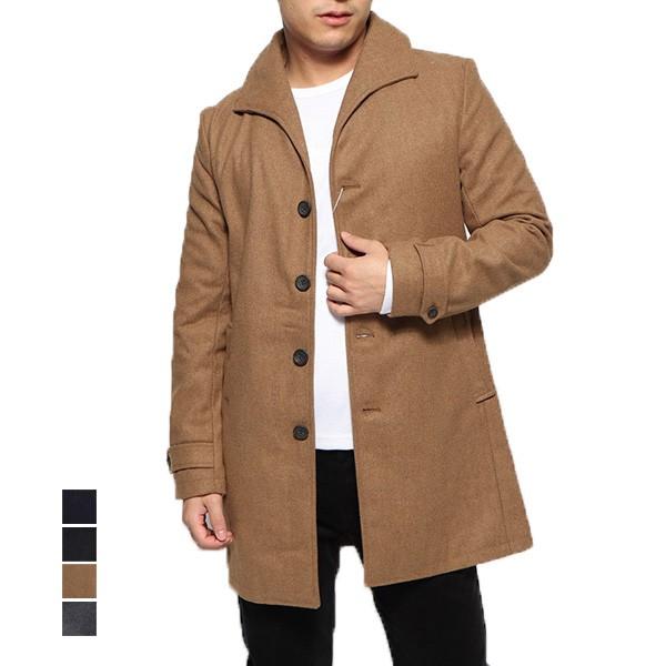 イタリアンカラーコート ステンコート ロングコート 長袖 無地 メルトン アウター メンズ Sb S メンズファッション Styleblockmen 通販 Yahoo ショッピング