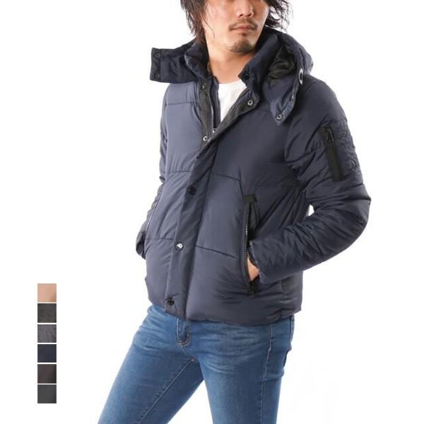 ジャケット ブルゾン 中綿ジャケット N 2b 中わた入り 無地 チェック柄 フード アウター メンズ Sb S メンズファッション Styleblockmen 通販 Yahoo ショッピング