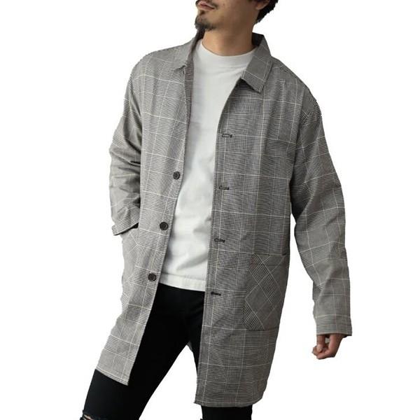 ステンカラーコート メンズ スプリングコート カジュアル ビジネス チェック柄 ショップコート シャツコート 綿麻 長袖 ロング アウター Sb S パーティードレス Style Block 通販 Yahoo ショッピング