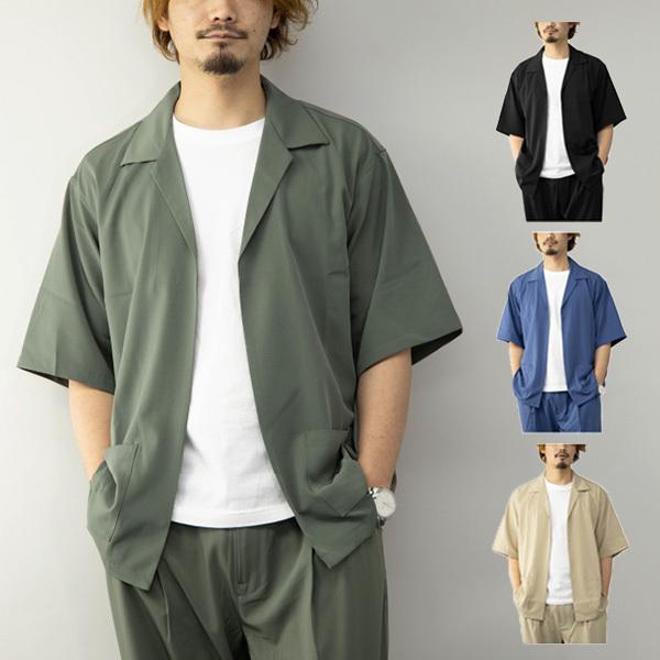 ジャケット シャツジャケット ビッグ オーバーサイズ セットアップ可能 無地 半袖 5分袖 ニュアンスカラー ビジネス アウター ユニセックス メンズ Sb Sa メンズファッション Styleblockmen 通販 Yahoo ショッピング