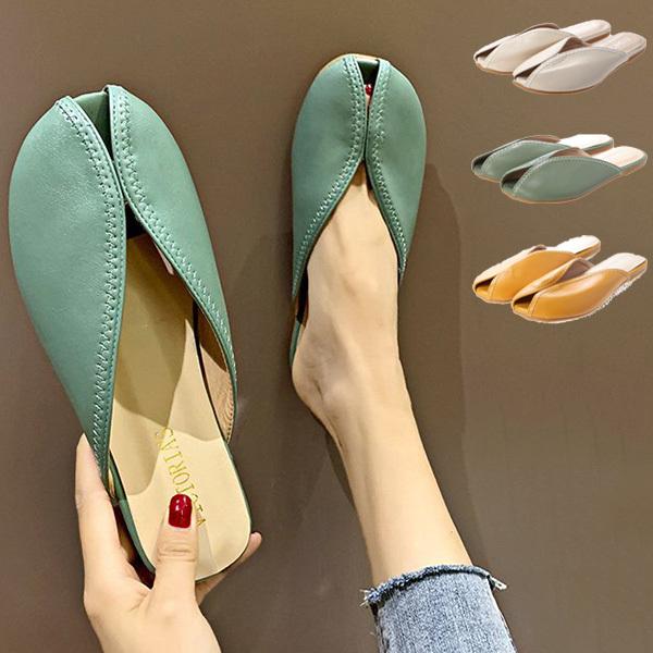 春夏 サンダル レディース 夏 フラット 履きやすい 室内 スリッパサンダル 折り畳み可能 軽量 ペタンコ ローヒール Puレザー オープントゥ シューズ 靴 Sb Sandal078 メンズファッション Styleblockmen 通販 Yahoo ショッピング