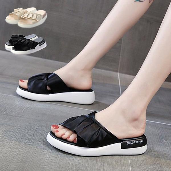 サンダル 厚底 コンフォート フリル 歩きやすい 夏 黒 履きやすい シューズ 靴 レディース Sb Sandal118 パーティードレス Style Block 通販 Yahoo ショッピング