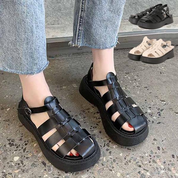 STYLEBLOCK グルカサンダル 厚底サンダル 合皮 黒 白 夏 歩き