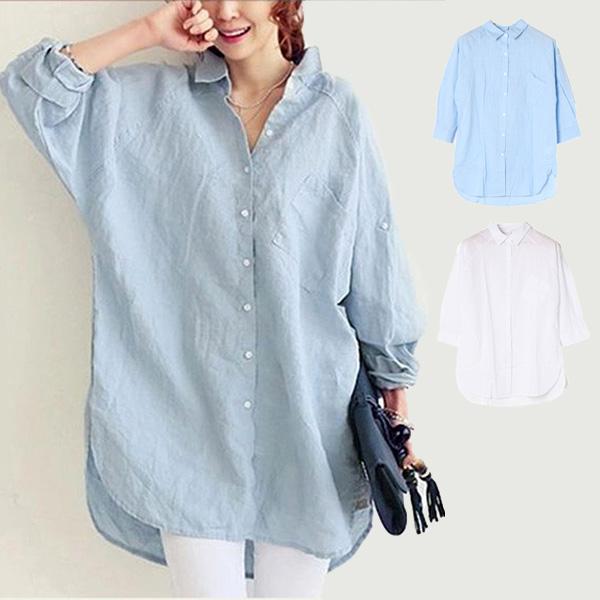シャツ ブラウス オフィス 長袖 ロング 無地 レギュラーカラー 韓国 トップス レディース Sb Shirt080 Styleblock スタイルブロック 通販 Yahoo ショッピング