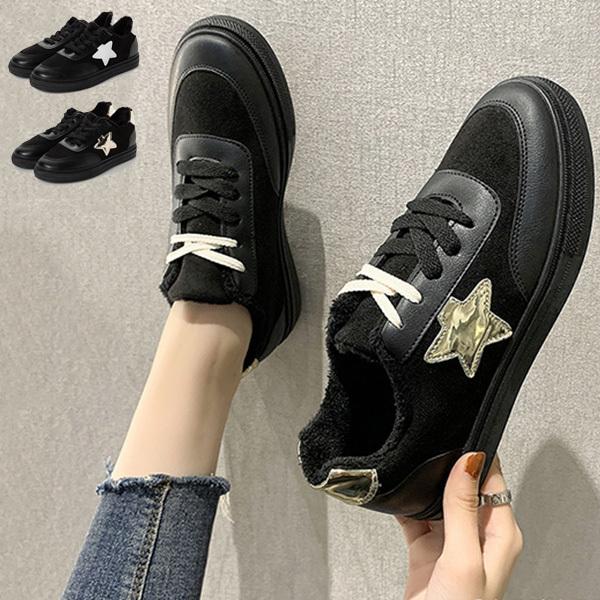 スニーカー 厚底 裏起毛 暖かい ローカット 黒 スター ワッペン 靴 シューズ レディース Sb Sneaker111 メンズファッション Styleblockmen 通販 Yahoo ショッピング