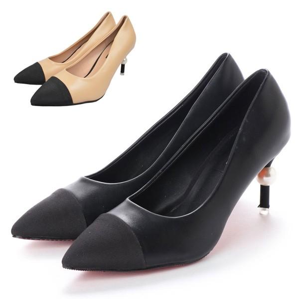 ピンヒール パンプス ポインテッドトゥ バイカラー パール ハイヒール 7cmヒール 靴 シューズ レディース Sb V メンズファッション Styleblockmen 通販 Yahoo ショッピング