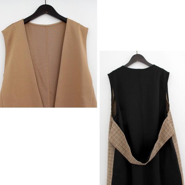 ベスト ジレ ロングベスト ノーカラー アウター チェック柄 トップス レディース Sb X メンズファッション Styleblockmen 通販 Yahoo ショッピング