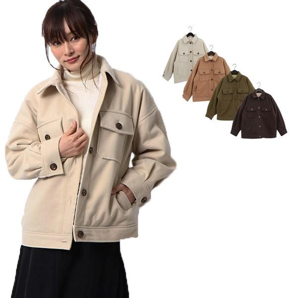 ジャケット Cpoジャケット 裏ボア フェイクウール 無地 長袖 カジュアル アウター レディース Sb X3 パーティードレス Style Block 通販 Yahoo ショッピング