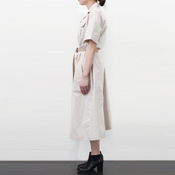 無地 ワンピース 春夏 ワンピース シャツワンピース 春 コーデ ミリタリー ベルト付き ガチャベルト 半袖 ロング レディース Sb X Styleblock スタイルブロック 通販 Yahoo ショッピング