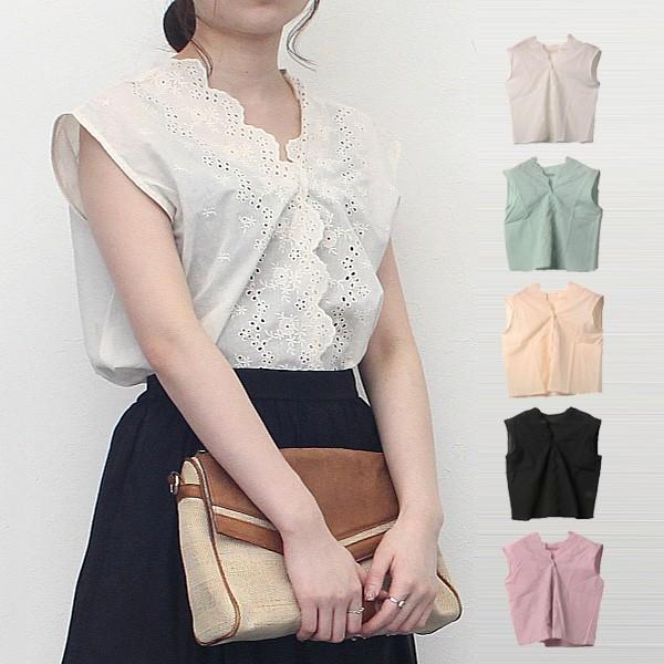 シャツ ブラウス レディース 白 ノースリーブ レース 無地 Vネック 綿100 コットン フレンチスリーブ トップス Sb X メンズ ファッション Styleblockmen 通販 Yahoo ショッピング