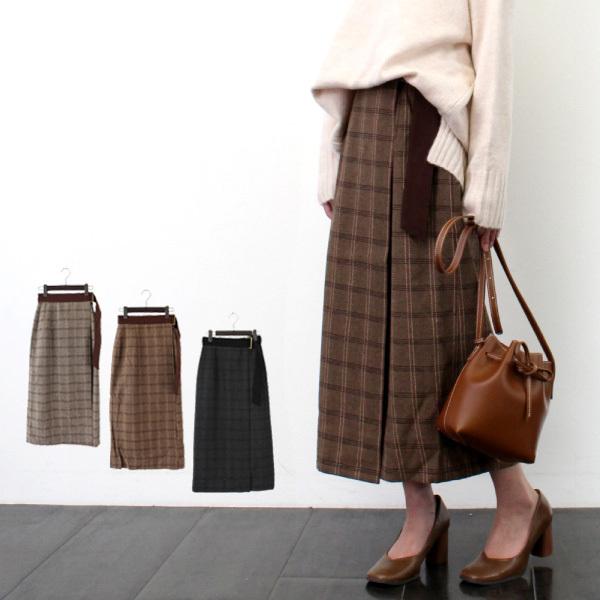 ラップスカート タイトスカート ロング 秋 巻き ツイード チェック 通勤 コーデ スカート ボトムス レディース Sb X パーティードレス Style Block 通販 Yahoo ショッピング