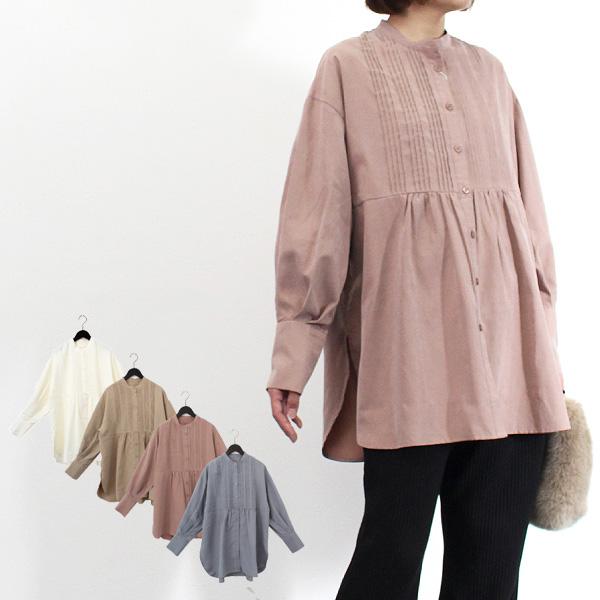 シャツ ブラウス 冬 白 スタンドカラー ロング丈 ピンタック オフィス フォーマル ボリュームスリーブ トップス レディース Sb X パーティードレス Style Block 通販 Yahoo ショッピング