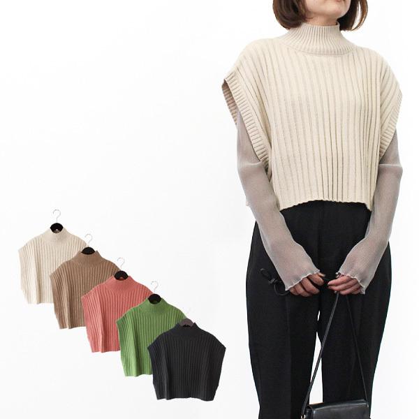 ニット セーター ノースリーブ ニットベスト ハイネック ショート丈 リブ 無地 トップス レディース Sb X メンズファッション Styleblockmen 通販 Yahoo ショッピング