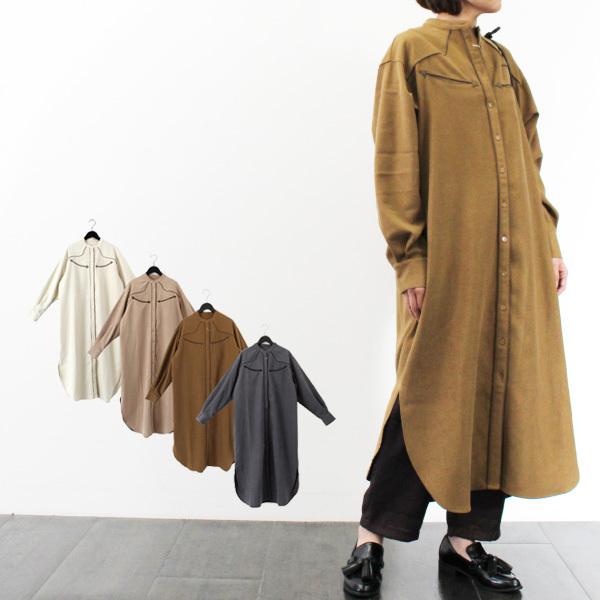 シャツワンピース ワンピース ロング パイピング 起毛 冬 長袖 無地 暖かい きれいめ レディース Sb X メンズファッション Styleblockmen 通販 Yahoo ショッピング