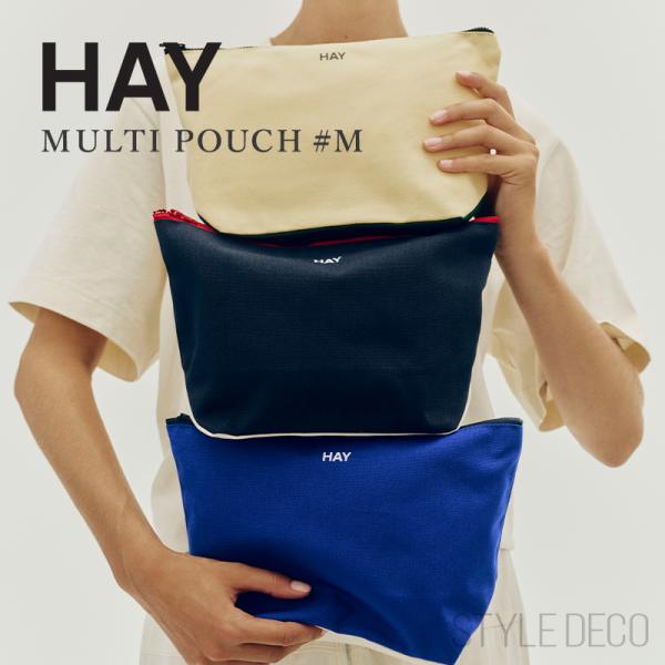 HAY MULTI POUCH #M ヘイ ポーチ オーガニックコットン100% ユニセックス 小物入れ 収納ポーチ ファスナーポーチ ミニポーチ メイクポーチ トラベルポーチ