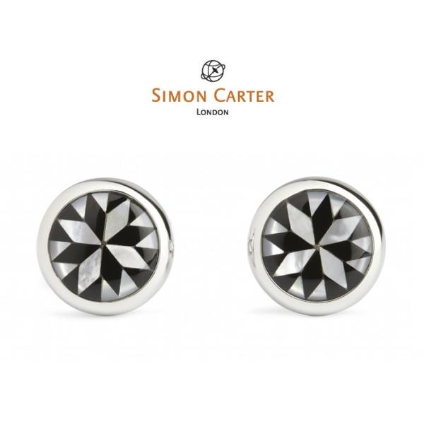 サイモンカーター カフス Kaleidoscope / Onyx & Mother of Pearl （ サイモン・カーター ） カレイドスコープ  送料無料