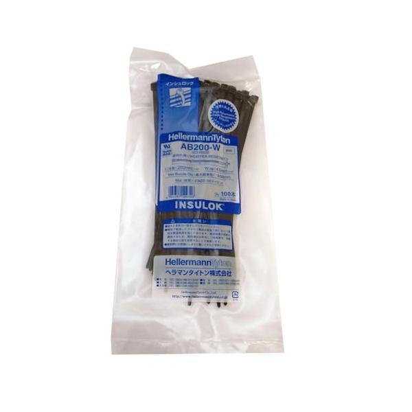 他サイト： HellermannTyton ヘラマンタイトン 結束バンド インシュロック AB200-W 100本入 耐候・屋内外用グレード 黒の商品画像