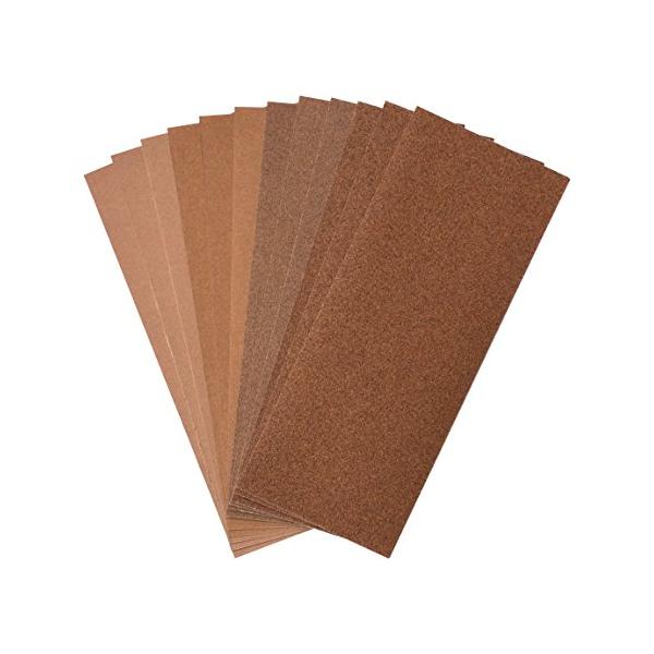 他サイト： 角利(KAKURI) 紙ヤスリ セット ミックス12枚入(#80/#150/#240/#400/各3枚) 93x230mm 木材 金属 ペンキの商品画像