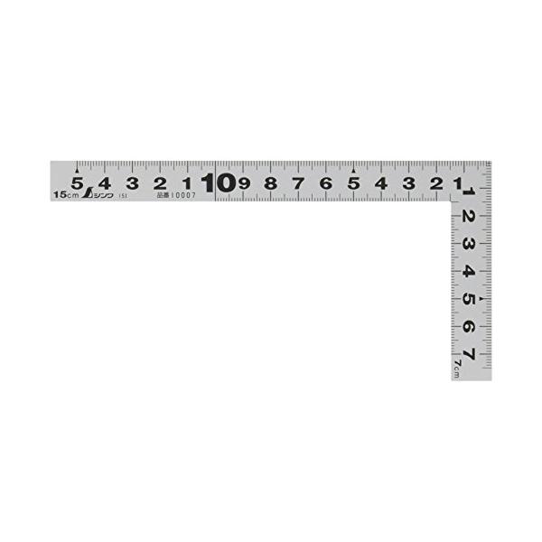 シンワ測定(Shinwa Sokutei) 曲尺平ぴた シルバー 15cm 建築・鉄工用 表裏cm目盛 10007