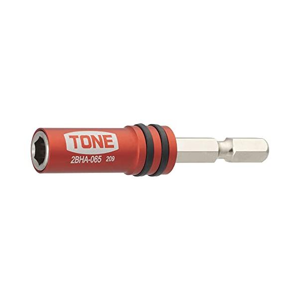 他サイト： トネ(TONE) 電動ドリル用ビットホルダー 2BHA-065 ビット差込 レッド 全長65mmの商品画像