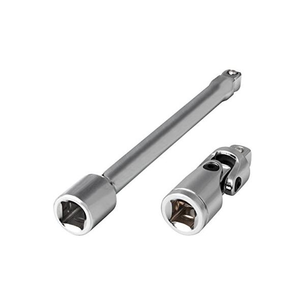 他サイト： サンドリー(SUNDRY) エクステンションバー150mm &amp; ユニバーサルジョイントセット 差込角 9.5(3/8)mm用 クロムメッキ仕様の商品画像