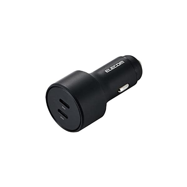 他サイト： エレコム カーチャージャー シガーソケット USB-C 最大40W (2ポート合計) USB PD対応 20W USB-C×2 2台同時充電 1の商品画像