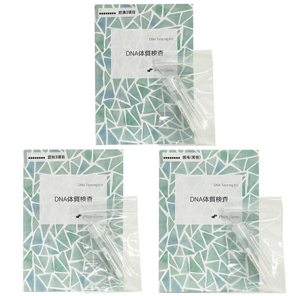 ヒト体質 遺伝子検査キット Dna検査 3種類セット 肥満 認知症 脱毛症 遺伝子