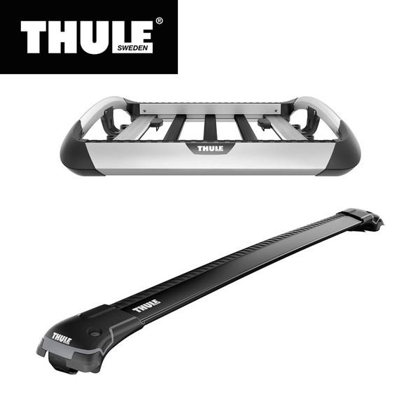 Thule スーリー フォレスター用ベースキャリア ウイングバーエッジ9582b キャリアバスケット トレイル823 ルーフレール付き