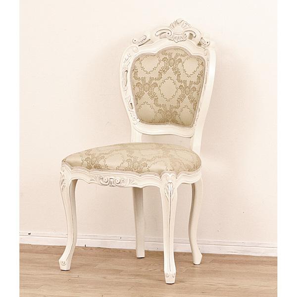 フランシスカチェア− 肘なし ホワイト 92174 ネコ脚・天然木