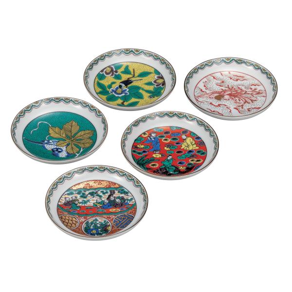 九谷焼 日本の伝統工芸品【九谷焼】 4.2号皿揃 時代絵 (K9-90