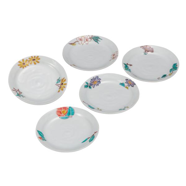 工芸品 陶器 九谷焼 九谷焼 日本の伝統工芸品【九谷焼】 5.5号皿揃 花ごよみ (K9-97