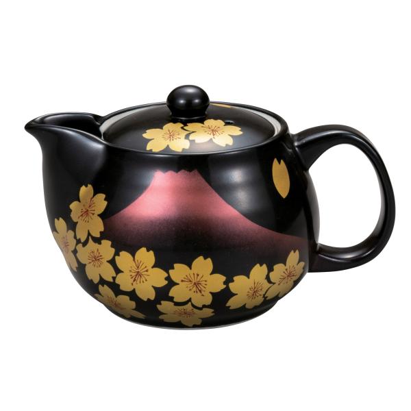 九谷焼　急須　工芸品 九谷焼 日本の伝統工芸品【九谷焼】 ポット急須 桜富士 網付 (K8-547