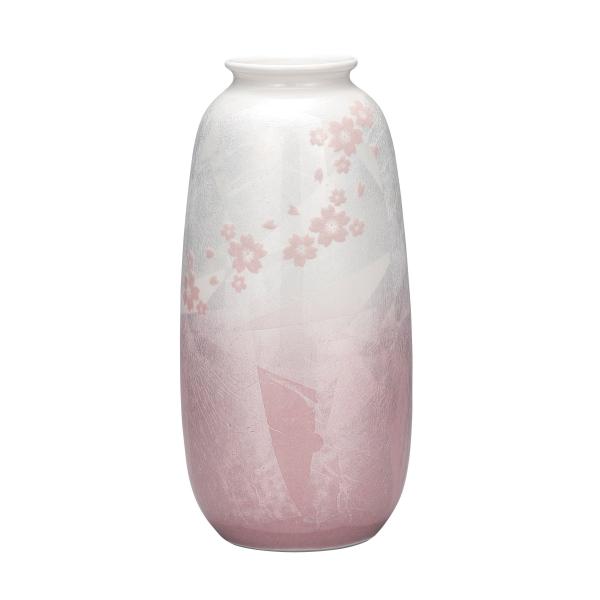 九谷焼 日本の伝統工芸品【九谷焼】 8号花瓶 銀彩さくら (K9-1342) (K8