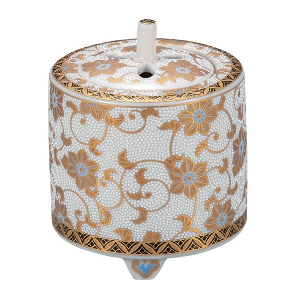 香爐です 九谷焼 日本の伝統工芸品【九谷焼】 3号香炉 白粒金鉄仙 (K9-1481) (K8