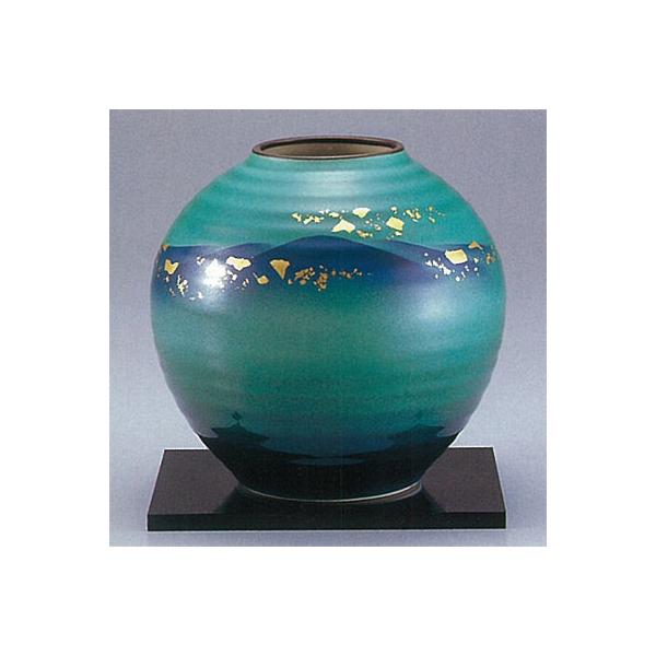 日本の伝統工芸品【九谷焼】 6号花瓶 【限定品】釉彩金箔連山 ys632-08