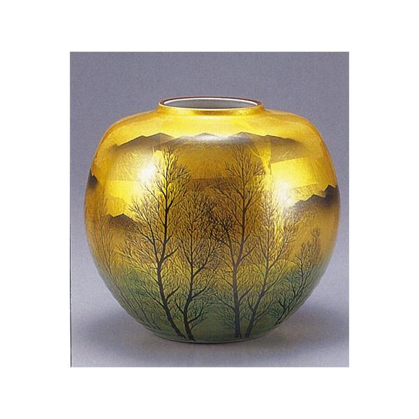 九谷　洋山　金彩花　花瓶 九谷焼 花瓶 壺 金彩 花鳥図 九谷洋山 年代品 - メルカリ