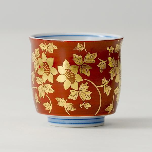・美品　吉田美統　金蘭手花唐草　湯呑　共箱　西2階②か4-0921④ 販売済】吉田美統 金襴手花唐草文香炉 yoshita, minori gold