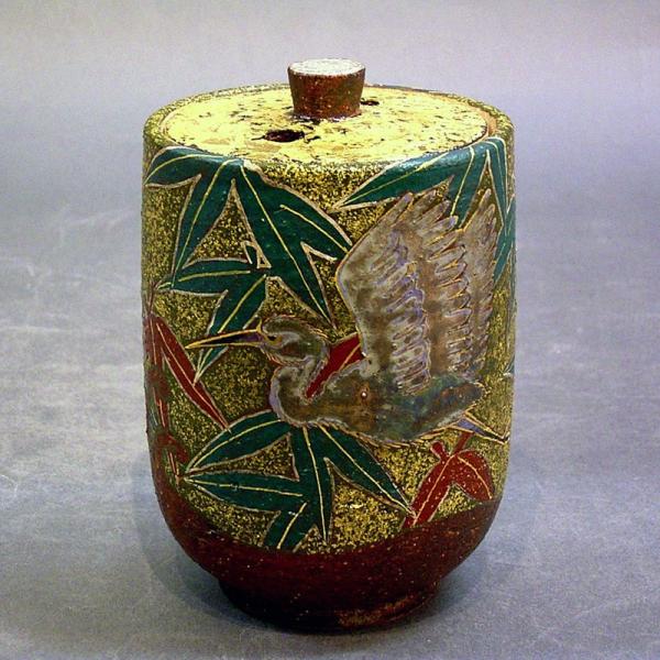 香炉　小紋に唐子　山中国盛　作　九谷焼 香炉 小紋に唐子 山中国盛 作 九谷焼