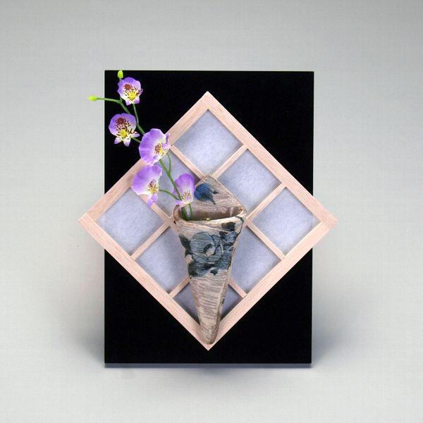 日本の伝統工芸品【九谷焼】　障子掛立　染付山茶花　ysn13-06