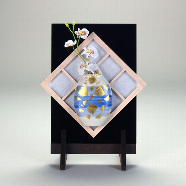 日本の伝統工芸品【九谷焼】　障子掛立 (掛立台付)　【在庫限り】金箔　ysn13-08